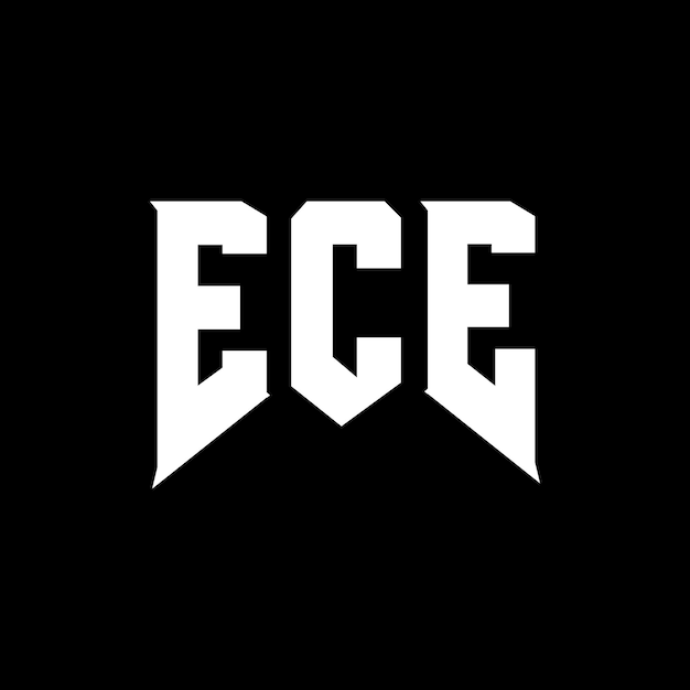 Diseño de logotipo de letra ECE para una empresa de tecnología Diseño del logotipo ECE combinación de colores blanco y negro Logotipo ECE Vector Diseño ECE Icono ECE Alfabeto ECE Tipografía Diseño del Logotipo