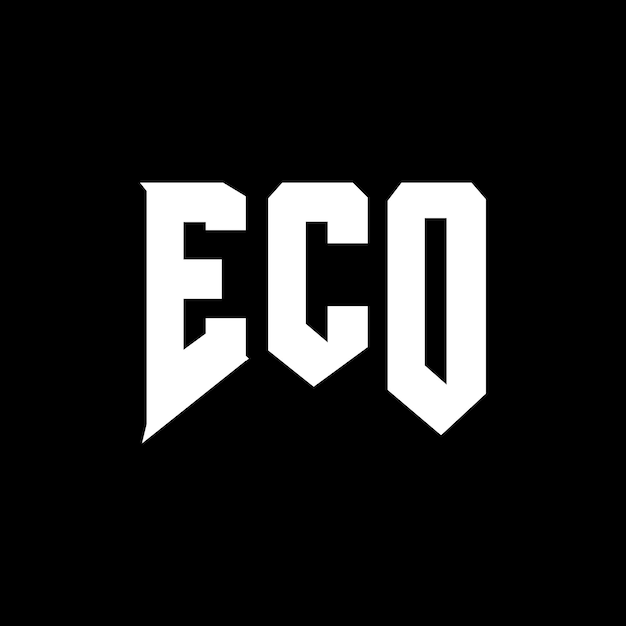 Diseño de logotipo de letra ECO para una empresa de tecnología Diseño del logotipo ECO combinación de colores blanco y negro Logotipo ECO vector diseño ECO icono ECO alfabeto ECO tipografía diseño del logotipo