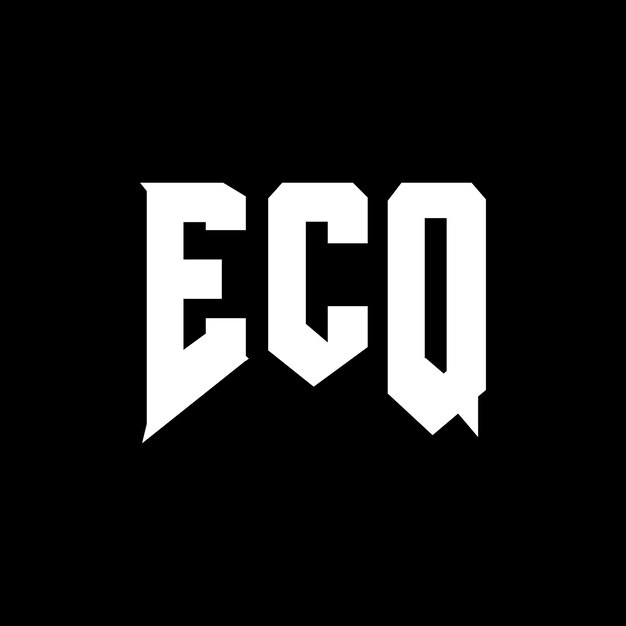 Diseño de logotipo de letra ECQ para una empresa de tecnología Diseño del logotipo ECQ combinación de colores blanco y negro Logotipo ECQ vector diseño ECQ icono ECQ alfabeto ECQ tipografía diseño del logotipo
