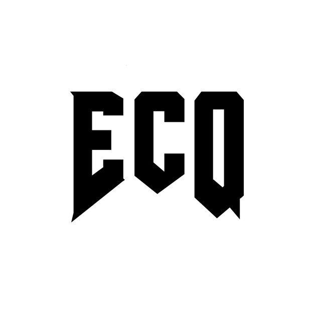Diseño de logotipo de letra ECQ para una empresa de tecnología Diseño del logotipo ECQ combinación de colores blanco y negro Logotipo ECQ vector diseño ECQ icono ECQ alfabeto ECQ tipografía diseño del logotipo