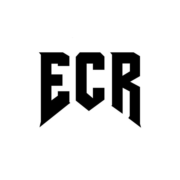 Diseño de logotipo de letra ECR para una empresa de tecnología Diseño del logotipo ECR combinación de colores blanco y negro Logotipo ECR Vector ECR Diseño del icono ECR Alfabeto ECR Tipografía diseño del logotipo