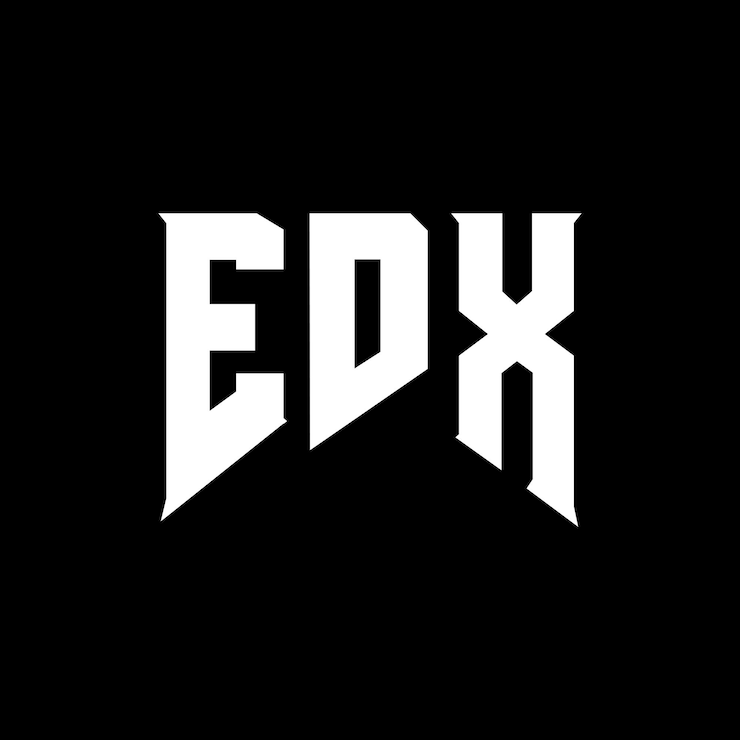 Vector diseño de logotipo de letra edx para la compañía de tecnología edx diseño de logotipo combinación de colores blanco y negro edx logotipo edx vector edx diseño icono edx alfabeto edx tipografía diseño del logotipo