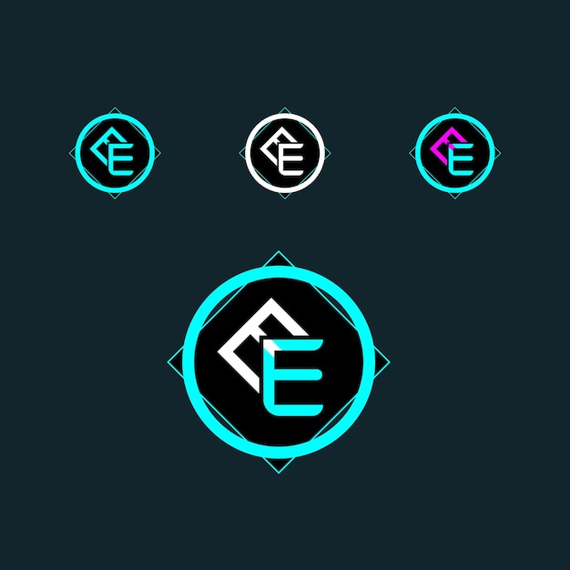 Diseño de logotipo de letra EE con círculo