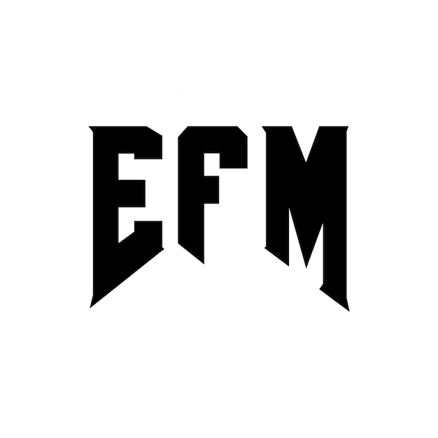 Diseño de logotipo de letra EFM para una empresa de tecnología Diseño del logotipo EFM Combinación de colores blanco y negro Logotipo EFM Vector EFM Diseño del icono EFM Alfabeto EFM Tipografía diseño del logotipo