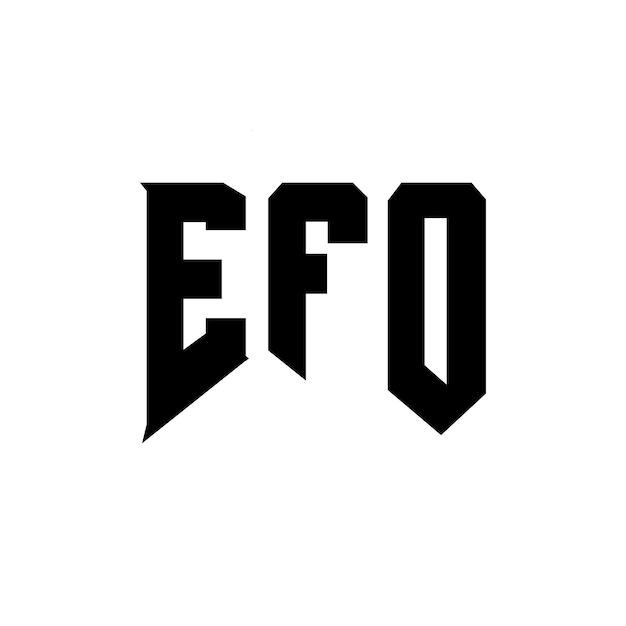 Diseño de logotipo de letra EFO para una empresa de tecnología Diseño del logotipo EFO combinación de colores blanco y negro Logotipo EFO Vector EFO Diseño del icono EFO Alfabeto EFO Tipografía diseño del logotipo