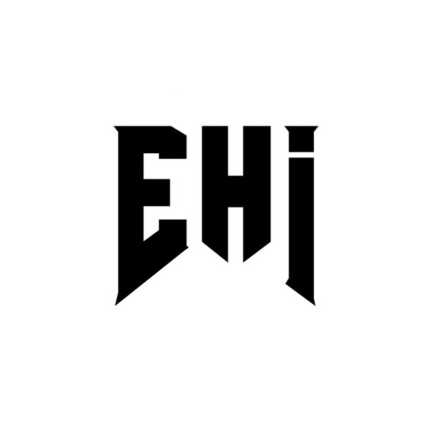 Diseño de logotipo de letra EHI para la empresa de tecnología EHI diseño de logotipo combinación de colores blanco y negro EHI logotipo EHI vector EHI diseño EHI icono EHI alfabeto EHI tipografía diseño del logotipo