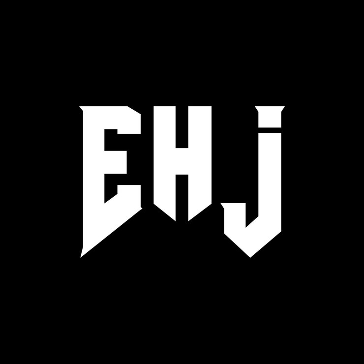 Vector diseño de logotipo de letra ehj para una empresa de tecnología diseño de logotipo ehj combinación de colores blanco y negro logo ehj vector ehj diseño de icono ehj alfabeto ehj tipo de logotipo diseño
