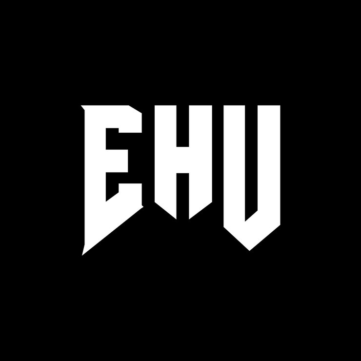 Vector diseño de logotipo de letra ehu para una empresa de tecnología diseño de logotipo ehu combinación de colores blanco y negro ehu logotipo ehu vector ehu diseño ehu icono ehu alfabeto ehu tipografía diseño de logotipo