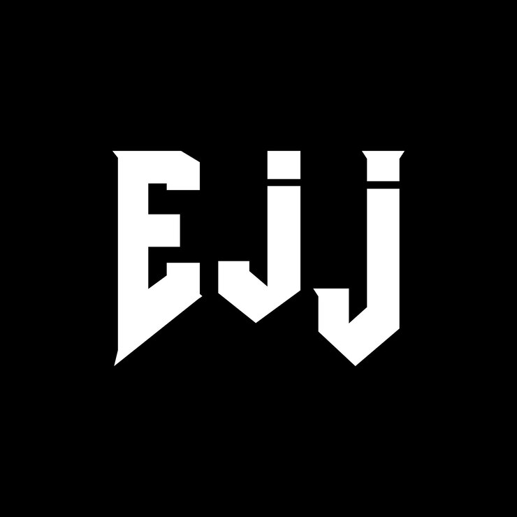 Vector diseño de logotipo de letra ej para la compañía de tecnología ejj diseño de logotipo combinación de colores blanco y negro ejj logotipo ejj vector ejj diseño ejj icono ejj alfabeto ejj tipografía logotipo diseño