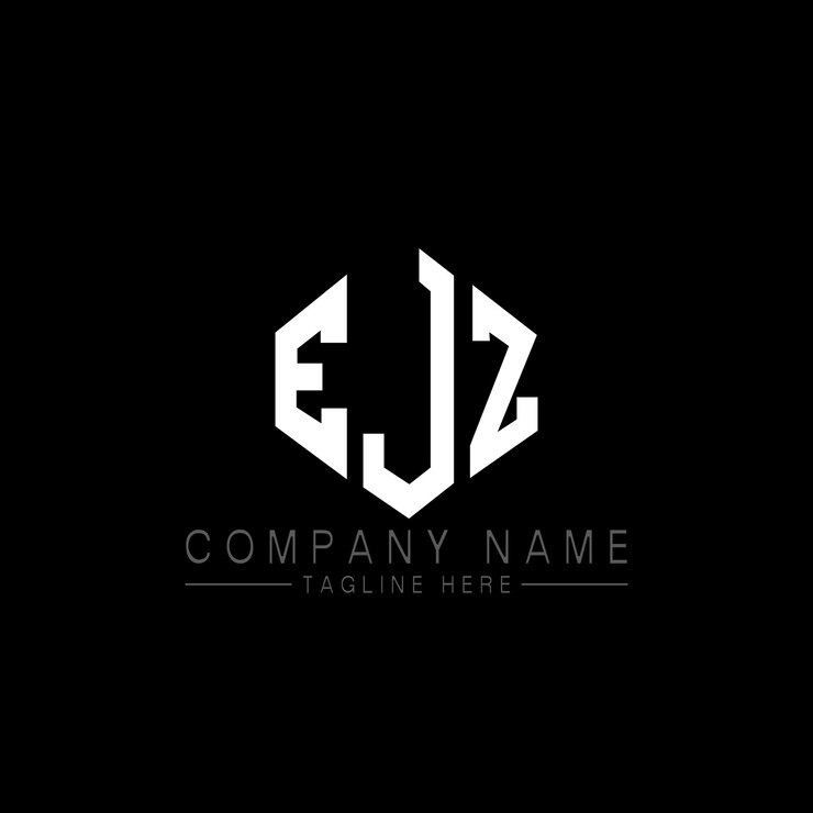 Vector diseño de logotipo de letra ejz con forma de polígono ejz polígono y forma de cubo diseño de logotipo ejz hexágono patrón de logotipo vectorial colores blanco y negro ejz monograma logotipo de negocios e inmobiliario