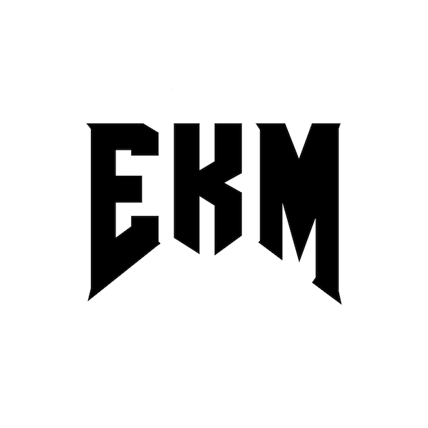 Diseño de logotipo de letra EKM para una empresa de tecnología Diseño del logotipo EKM combinación de colores blanco y negro Logotipo EKM vector diseño EKM icono EKM alfabeto EKM tipografía diseño del logotipo