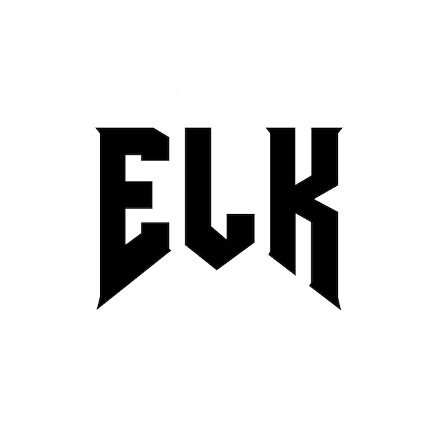 Diseño de logotipo de letra ELK para una empresa de tecnología Diseño de Logotipo ELK Combinación de colores blanco y negro Logo ELK Vector ELK Diseño del icono ELK Alfabeto ELK Tipografía Diseño del logotipo