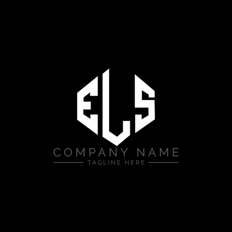 Vector diseño del logotipo de la letra els con forma de polígono els diseño del logotipo en forma de póligono y cubo els hexágono modelo de logotipo vectorial colores blanco y negro els monograma logotipo de negocios e inmobiliario