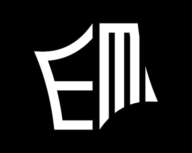 El diseño del logotipo de la letra EM es un arte vectorial.