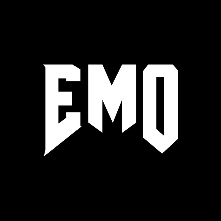 Vector diseño de logotipo de letra emo para una empresa de tecnología diseño del logotipo emo combinación de colores blanco y negro logotipo emo vector diseño emo icono emo alfabeto emo tipografía diseño del logotipo