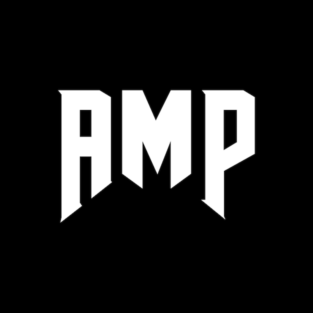 Diseño de logotipo de letra AMP para una empresa de tecnología Diseño del logotipo AMP combinación de colores blanco y negro Logotipo AMP vector AMP diseño Icono AMP alfabeto AMP tipografía diseño del logotipo