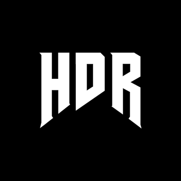 Diseño de logotipo de letra para una empresa de tecnología Diseño del logotipo HDR combinación de colores blanco y negro HDR logotipo HDR vector HDR diseño HDR icono HDR alfabeto HDR tipografía HDR diseño del logotipo
