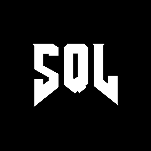 Diseño de logotipo de letra para empresa de tecnología Diseño del logotipo SQL combinación de colores blanco y negro Logotipo SQL Vector Diseño SQL Icono SQL Alfabeto SQL Tipo de logotipo SQL Diseño
