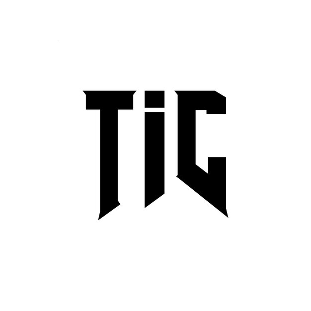Diseño de logotipo de letra para una empresa de tecnología Diseño del logotipo TIC combinación de colores blanco y negro Diseño del icono TIC Vector TIC Diseño del ícono TIC Alfabeto TIC Tipografía del logotipo