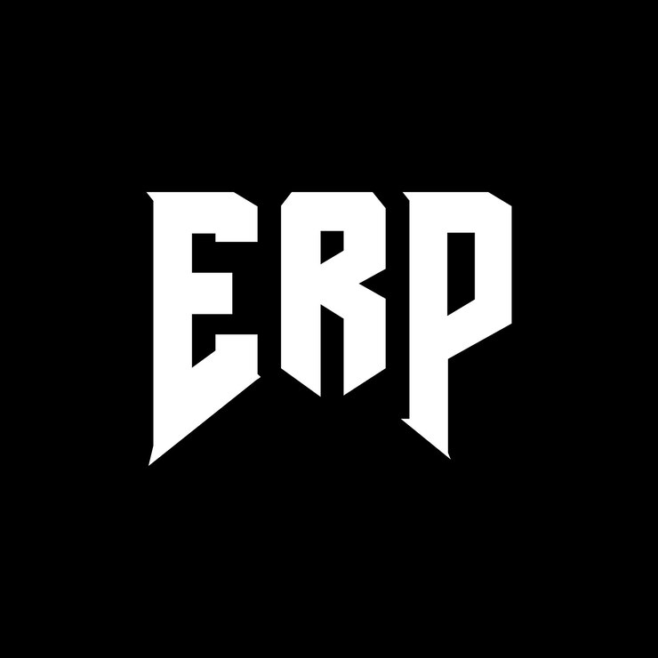 Vector diseño de logotipo de letra para empresa de tecnología erp diseño de logotipo erp combinación de colores blanco y negro logotipo erp diseño de vector erp diseño de icono erp alfabeto erp tipografía diseño del logotipo erp