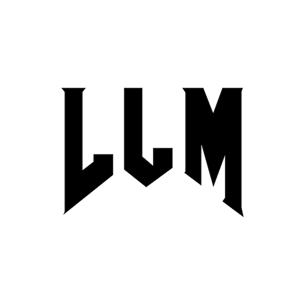 Diseño de logotipo de letra para una empresa de tecnología LLM diseño de logotipo LLM combinación de colores blanco y negro logotipo LLM diseño vectorial LLM diseño de icono LLM LLM alfabeto LLM tipografía diseño de logo