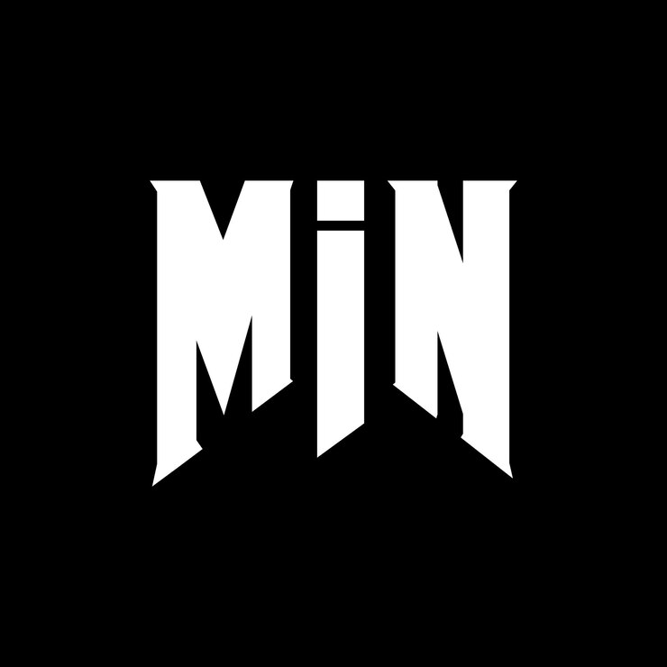 Vector diseño de logotipo de letra para la empresa de tecnología min diseño del logotipo en blanco y negro combinación de colores min logotipo min diseño vectorial min icono min alfabeto min tipografía min diseño del logotipo