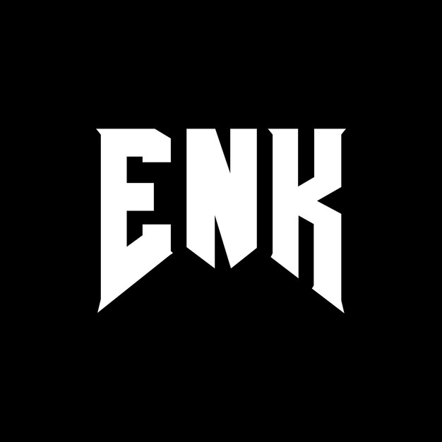Diseño de logotipo de letra ENK para la empresa de tecnología Diseño del logotipo ENK combinación de colores blanco y negro Logotipo ENK vector diseño ENK icono ENK alfabeto ENK tipografía diseño del logotipo