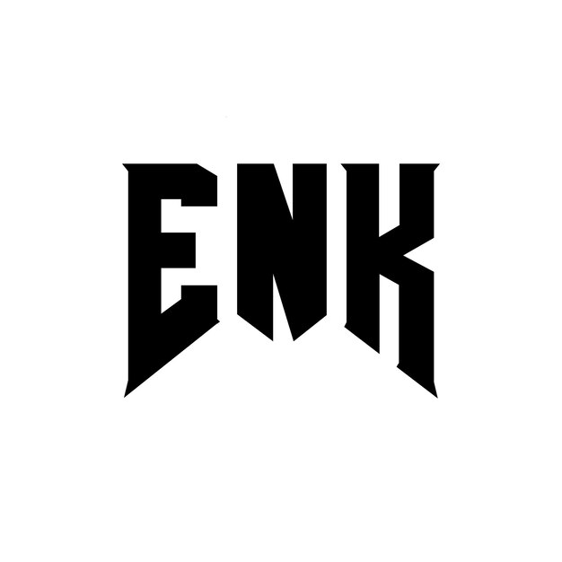 Diseño de logotipo de letra ENK para la empresa de tecnología Diseño del logotipo ENK combinación de colores blanco y negro Logotipo ENK vector diseño ENK icono ENK alfabeto ENK tipografía diseño del logotipo