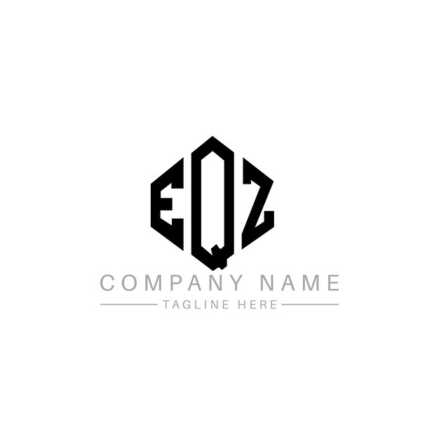 Vector diseño de logotipo de letra eqz con forma de polígono eqz polígono y forma de cubo diseño de logotipo eqz hexágono patrón de logotipo vectorial colores blanco y negro eqz monograma logotipo de negocios e inmobiliario
