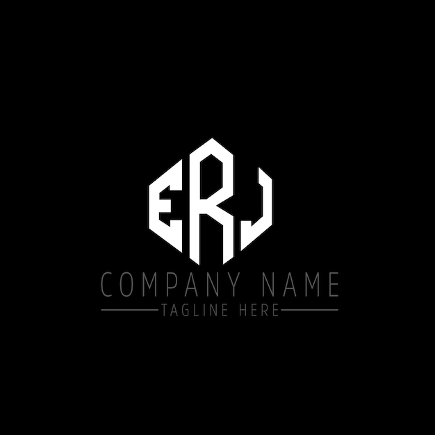Diseño del logotipo de la letra ERJ con forma de polígono ERJ polígono y forma de cubo diseño del logotipo del vector hexágono ERJ plantilla del logotipo colores blanco y negro monograma de negocios y logotipo de bienes raíces ERJ
