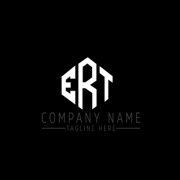 Diseño del logotipo de la letra ERT con forma de polígono ERT polígono y forma de cubo diseño del logotipo ERT hexágono modelo de logotipo vectorial colores blanco y negro ERT monograma negocio y logotipo de bienes raíces