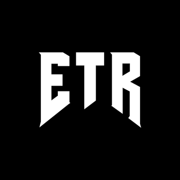 Diseño de logotipo de letra ETR para la empresa de tecnología ETR diseño de logotipo combinación de colores blanco y negro ETR logotipo ETR vector ETR diseño ETR icono ETR alfabeto ETR tipografía diseño de logo