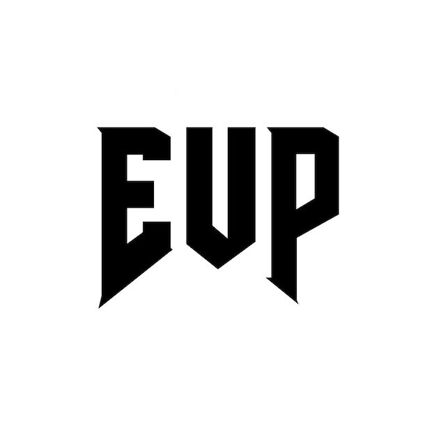 Diseño de logotipo de letra EUP para una empresa de tecnología Diseño del logotipo EUP combinación de colores blanco y negro Logotipo EUP Vector EUP Diseño del icono EUP Alfabeto EUP Tipotipo diseño del logotipo