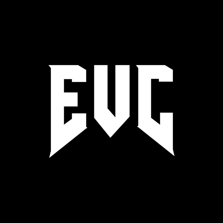 Vector diseño de logotipo de letra evc para una empresa de tecnología diseño del logotipo evc combinación de colores blanco y negro logotipo evc vector evc diseño del icono evc alfabeto evc tipo de logotipo diseño