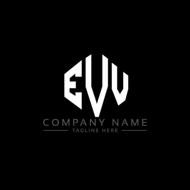 El diseño del logotipo de la letra EVV con forma de polígono EVV polígono y forma de cubo diseño de logotipo EVV hexágono modelo de logotipo vectorial colores blanco y negro EVV monograma negocio y logotipo de bienes raíces