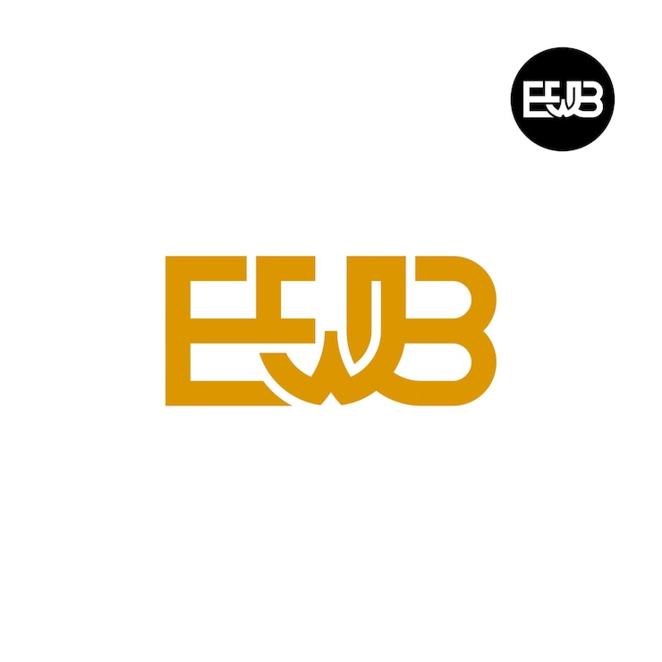 Vector diseño del logotipo de la letra ewb monograma
