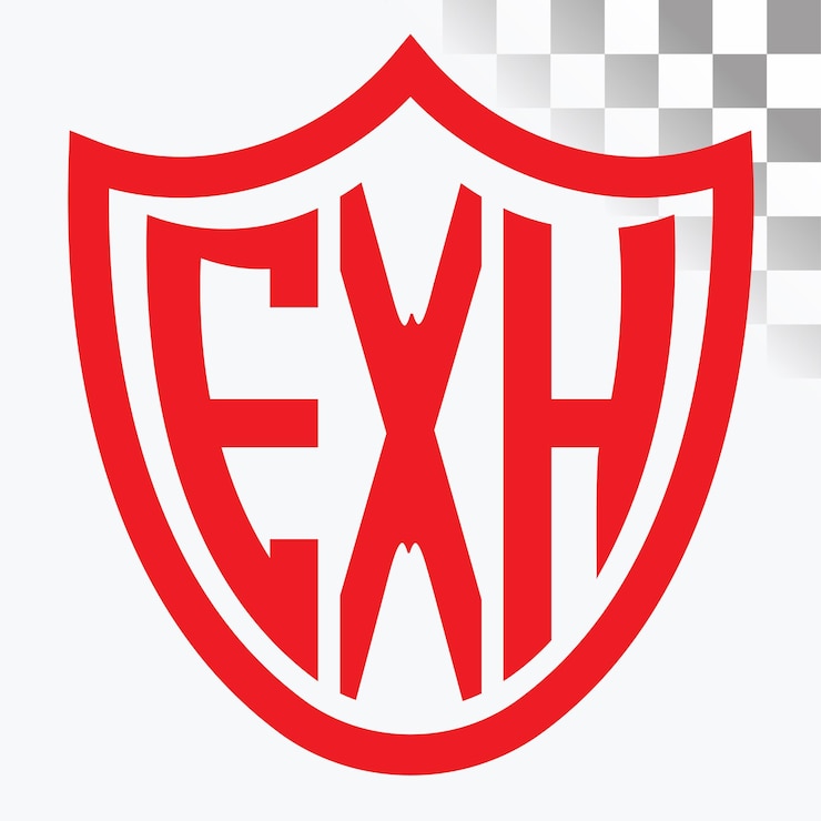 Vector diseño del logotipo de la letra exh