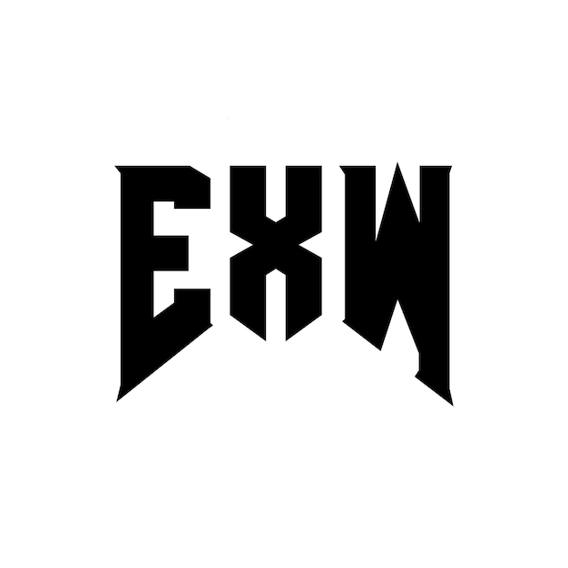 Diseño de logotipo de letra EXW para una empresa de tecnología Diseño del logotipo EXW combinación de colores blanco y negro Logotipo EXW Vector Diseño EXW Icono EXW Alfabeto EXW Tipografía Diseño del Logotipo