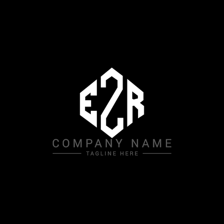 Vector el diseño del logotipo de la letra ezr con forma de polígono ezr polígono y forma de cubo diseño del logotipo ezr hexágono plantilla de logotipo vectorial colores blanco y negro ezr monograma logotipo de negocios y bienes raíces