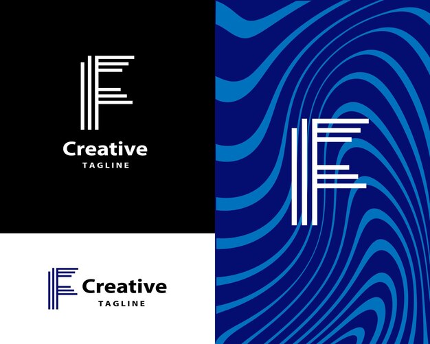 Diseño de logotipo de letra f abstracta, diseño de vector de logotipo de empresa