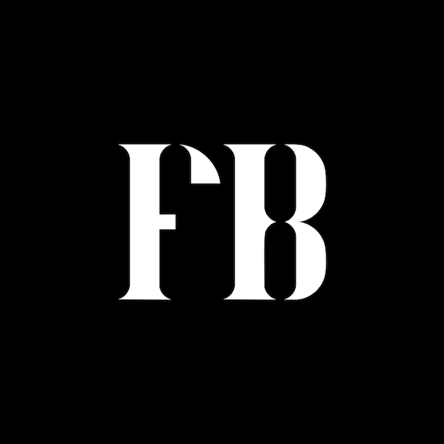 El diseño del logotipo de la letra F B, la letra inicial F B, el monograma en mayúscula, el logotipo en blanco y el logotipo de FB, el diseño de FB F Bx9