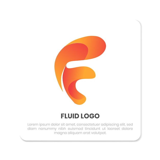 Diseño de logotipo letra F con estilo degradado líquido