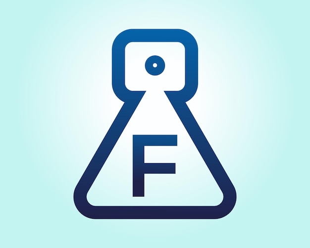 Diseño del logotipo de la letra F vector camra ciencia tecnología