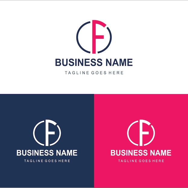 Diseño de logotipo de letra f vectorial con imagen vectorial circular