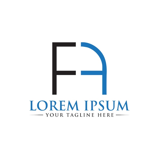 Diseño del logotipo de la letra FA Diseño único y moderno del logotipo
