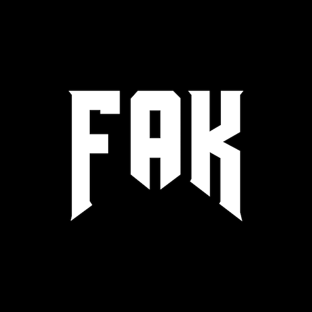 Diseño de logotipo de letra FAK para una empresa de tecnología Diseño del logotipo FAK Combinación de colores blanco y negro FAK Logotipo FAK Vector FAK Diseño del icono FAK Alfabeto FAK Tipografía diseño del logotipo