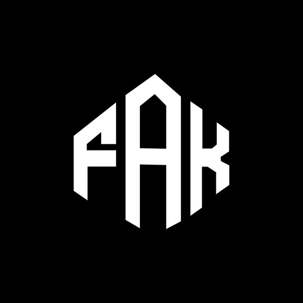 Diseño del logotipo de la letra FAK con forma de polígono FAK diseño del logotipo en forma de póligono y cubo FAK plantilla de logotipo vectorial hexágono colores blanco y negro FAK monograma de negocios y logotipo inmobiliario