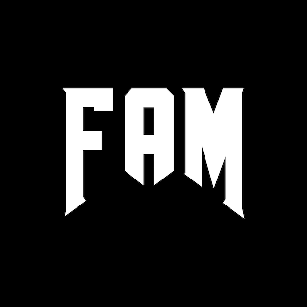 Diseño de logotipo de letra FAM para una empresa de tecnología Diseño del logotipo FAM combinación de colores blanco y negro FAM logotipo Vector FAM diseño del icono FAM alfabeto FAM tipografía diseño del logotipo
