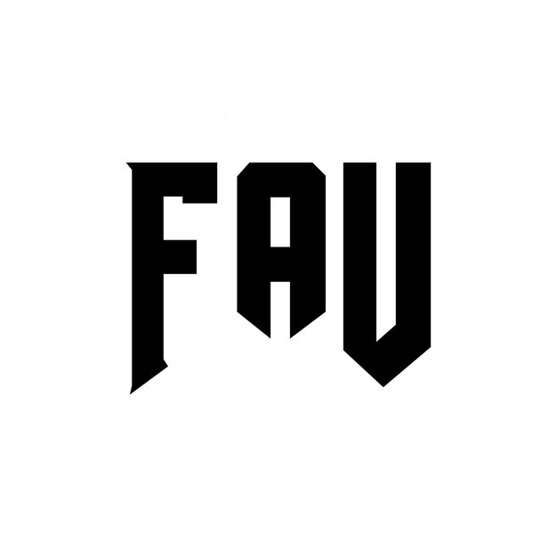 Diseño de logotipo de letra FAU para una empresa de tecnología Diseño de Logotipo FAU combinación de colores blanco y negro FAU logotipo FAU vector FAU diseño FAU icono FAU alfabeto FAU tipografía diseño de logotipo