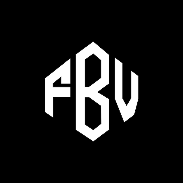 Diseño de logotipo de letra FBV con forma de polígono FBV polígono y forma de cubo diseño de logotipo FBV hexágono patrón de logotipo vectorial colores blanco y negro FBV monograma negocio y logotipo de bienes raíces
